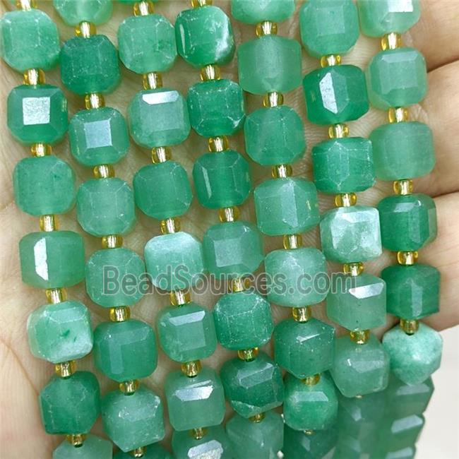 Natural Green Aventurine Beads Faceted Cube