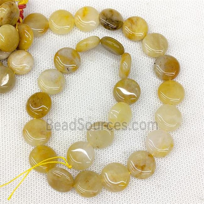 Natural Yellow Aventurine Coin Beads