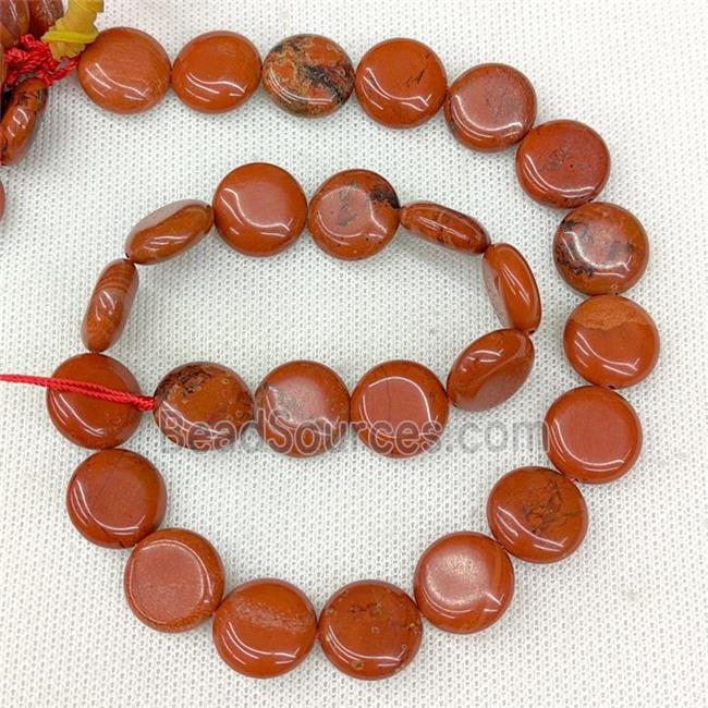 Natural Red Jasper Coin Beads Flat Circle