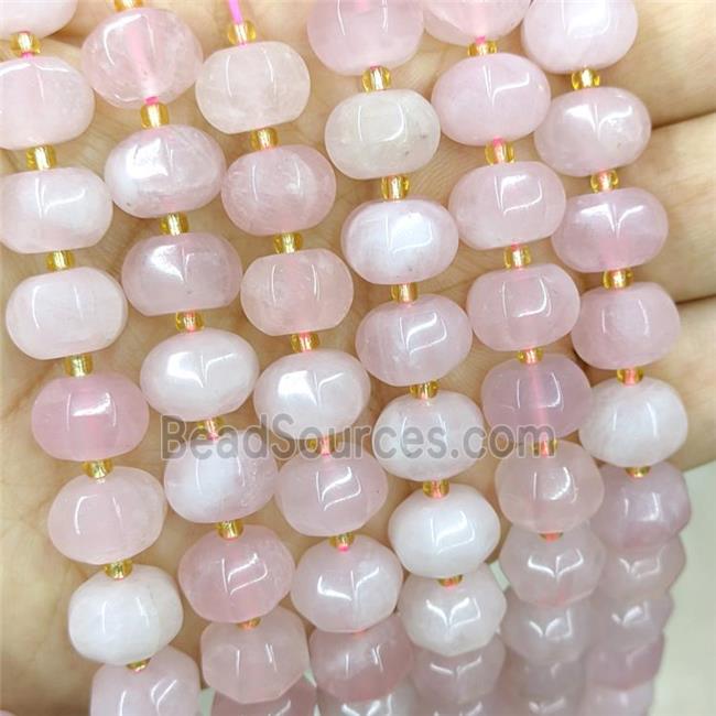 Natural Pink Rose Quartz Lantern Beads Pumpkin