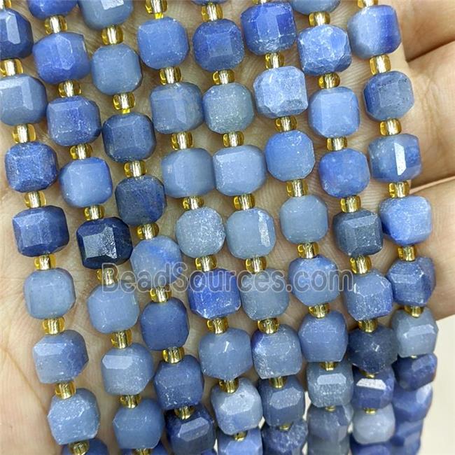 Natural Blue Aventurine Beads Faceted Cube