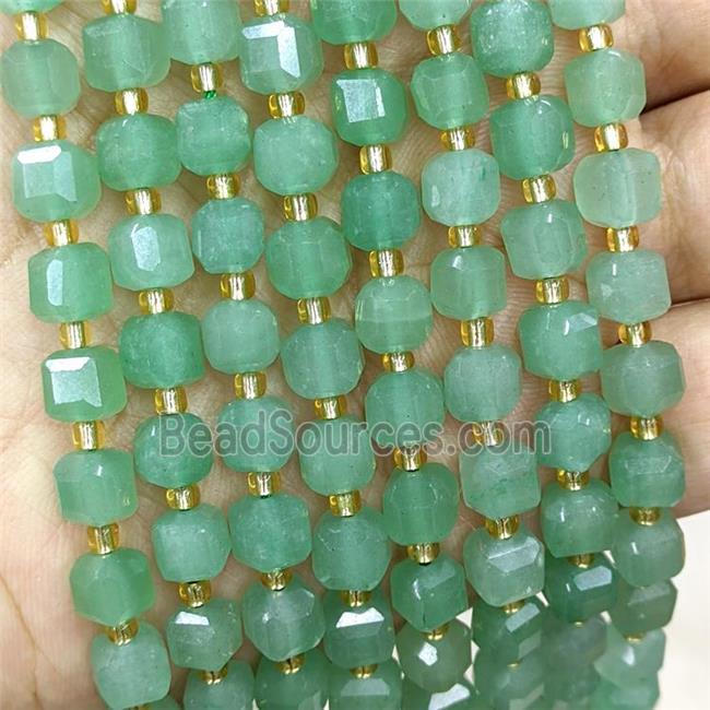 Natural Green Aventurine Beads Faceted Cube