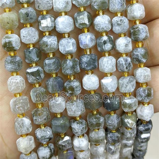 Natural Labradorite Beads Faceted Cube