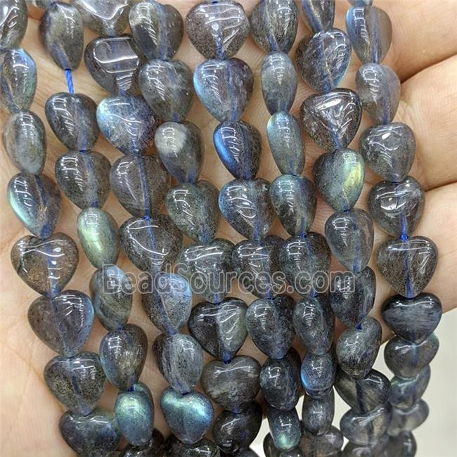 Natural Labradorite Heart Beads AA-Grade