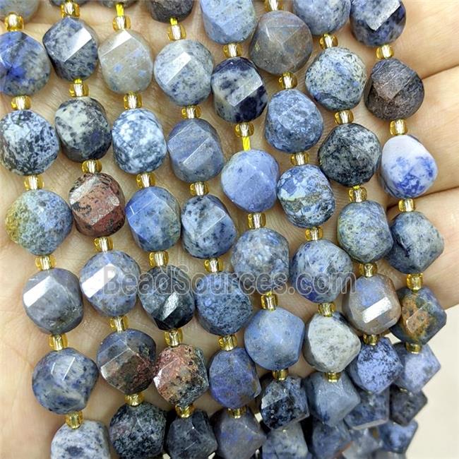 Natural Sunset Dumortierite Twist Beads S-Shape Faceted Blue