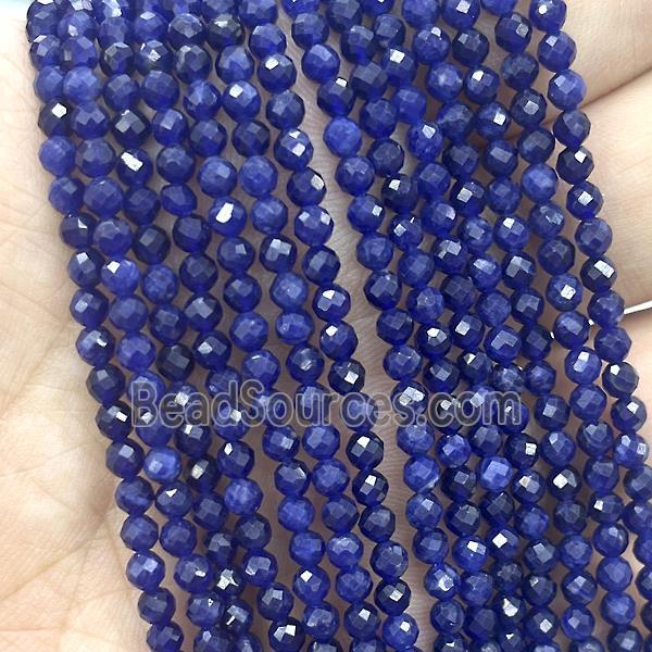 Natural Blue Sodalite Beads Tiny A-Grade Faceted Round