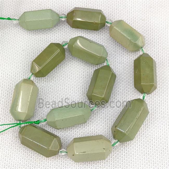 Green Jasper Bullet Beads Dye