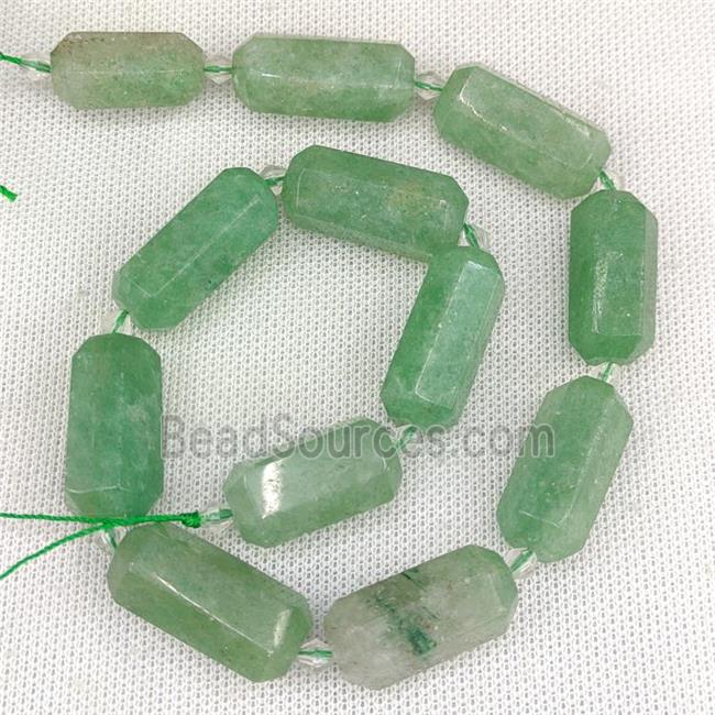 Green Strawberry Quartz Bullet Beads