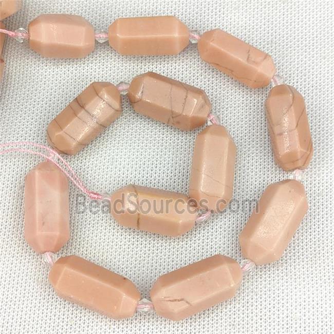 Peach Howlite Bullet Beads Dye