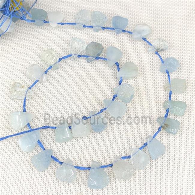 Natural Blue Aquamarine Beads Teardrop Topdrilled