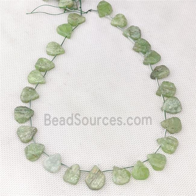 Green Kyanite Beads Teardrop Topdrilled