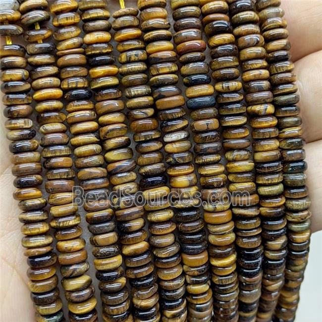 Natural Tiger Eye Stone Heishi Spacer Beads