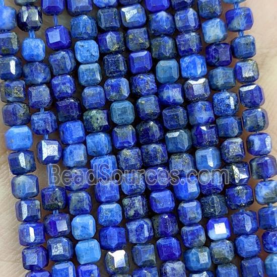 Natural Lapis Lazuli Blue Faceted Cube