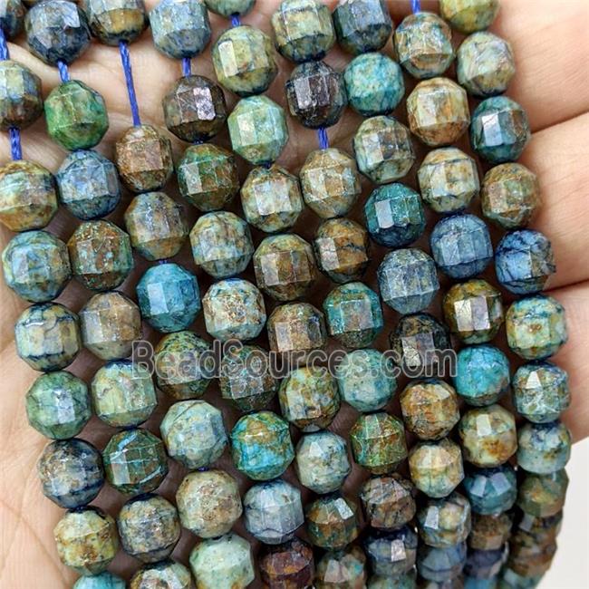 Natural Azurite Beads Blue Green Bullet Faceted