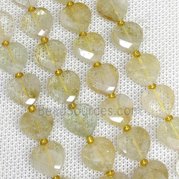 Natural Citrine Heart Beads Faceted