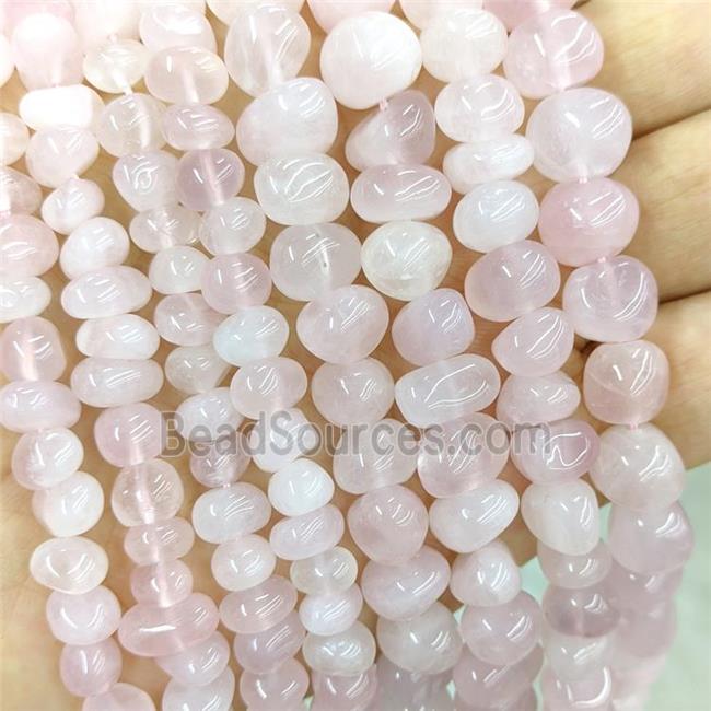 Natural Pink Rose Quartz Chips Beads Freeform