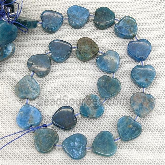 Natural Blue Apatite Heart Beads