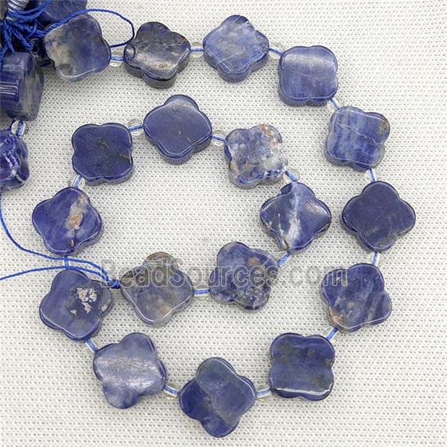 Natural Blue Sodalite Clover Beads