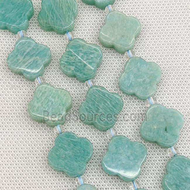 Natural Green Amazonite Clover Beads