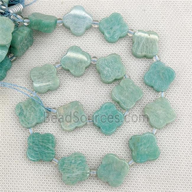 Natural Green Amazonite Clover Beads