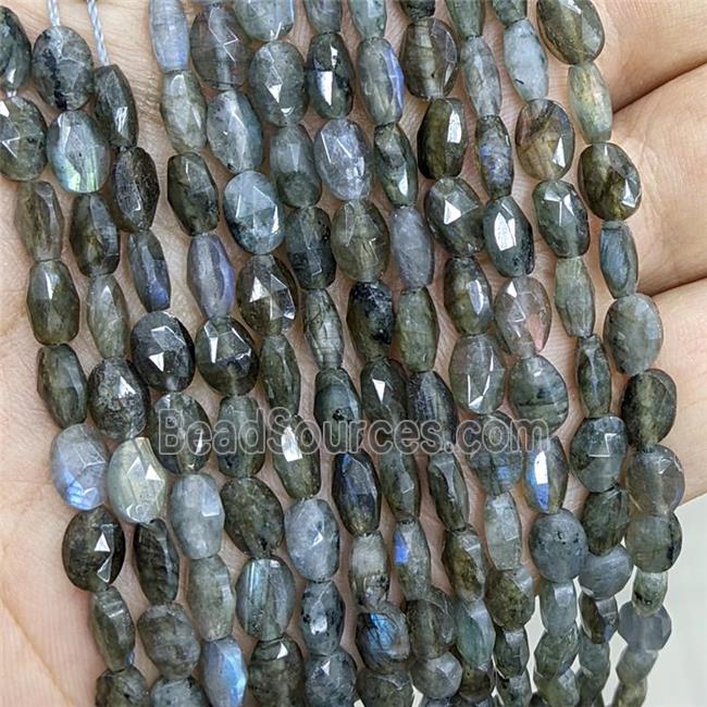 Natural Labradorite Beads Faceted Oval