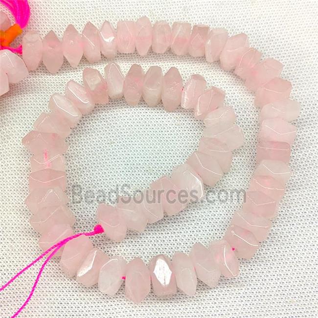 Pink Rose Quartz Spacer Beads Faceted Square