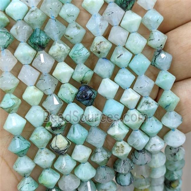 Natural Green Chrysocolla Bicone Beads