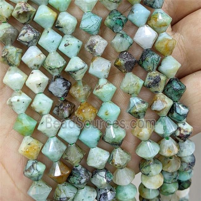 Natural Green Chrysocolla Bicone Beads B-Grade