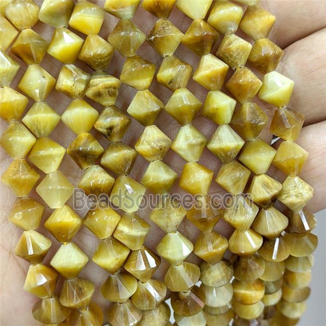 Golden Tiger Eye Stone Bicone Beads