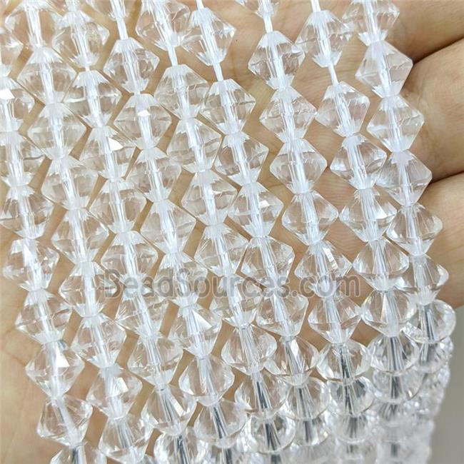 Natural Clear Quartz Bicone Beads