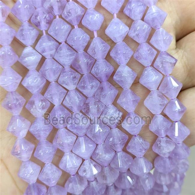 Natural Purple Chalcedony Bicone Beads