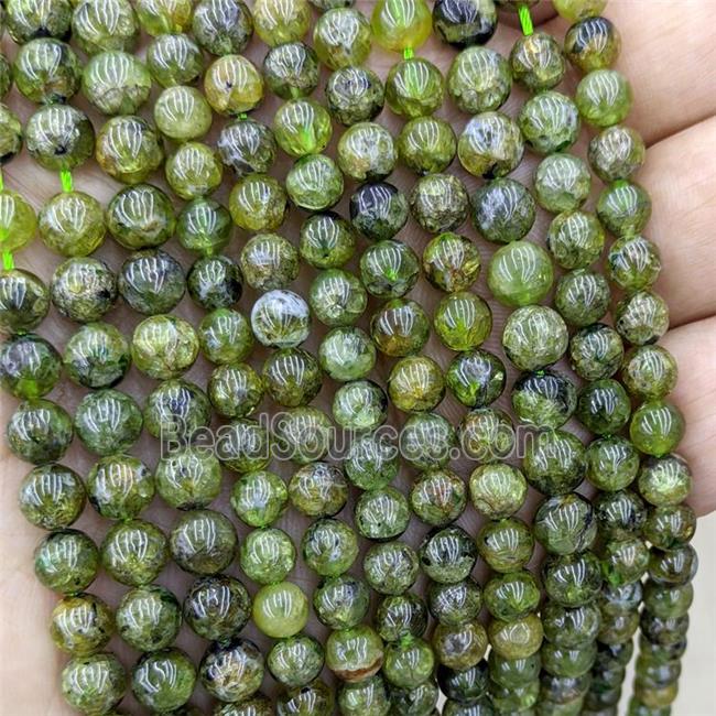 Natural Peridot Beads Green B-Grade Smooth Round