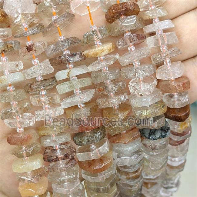 Natural Rutilated Quartz Heishi Spacer Beads Multicolor