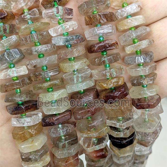 Natural Green Rutilated Quartz Heishi Spacer Beads