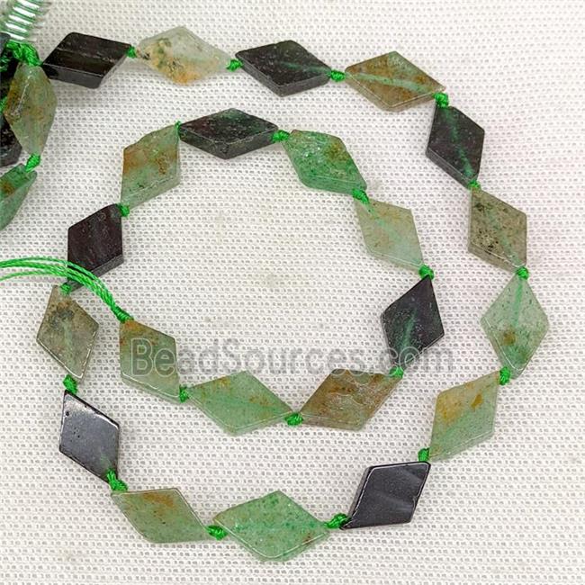 Natural Green Strawberry Quartz Beads Rhombus