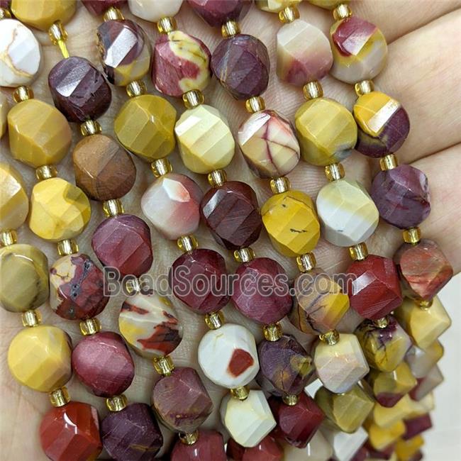 Natural Mookaite Beads Multicolor S-Shape Faceted