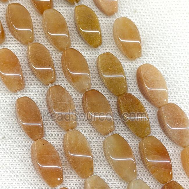 Natural Peach Aventurine Twist Beads