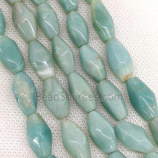 Natural Chinese Amazonite Beads Blue Faceted Rice