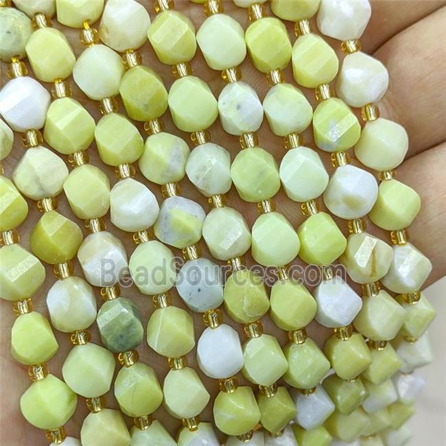 Natural Butter Jasper Twist Beads S-Shape Faceted Olive