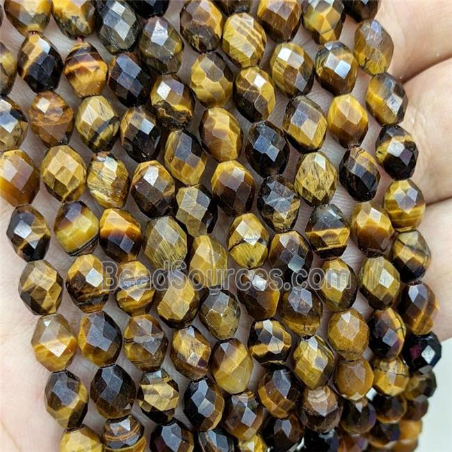 Natural Tiger Eye Stone Beads Faceted Rice