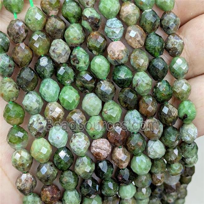 Natural Green Opal Beads Faceted Rice