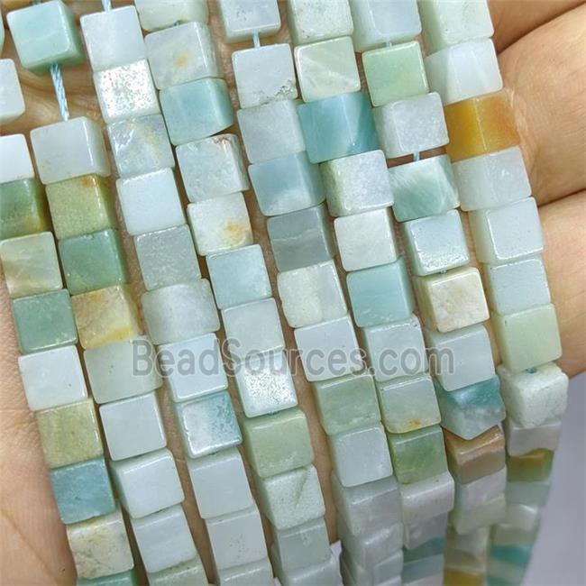 Natural Chinese Amazonite Cube Beads