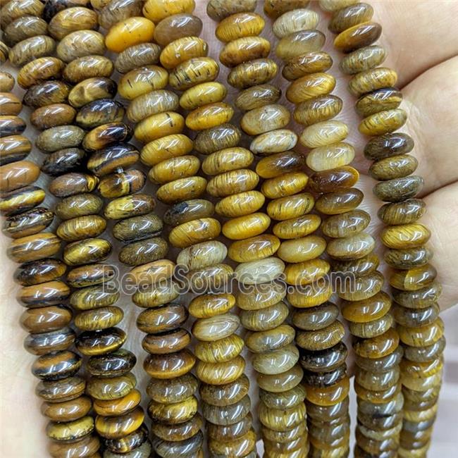 Natural Tiger Eye Stone Rondelle Beads Smooth