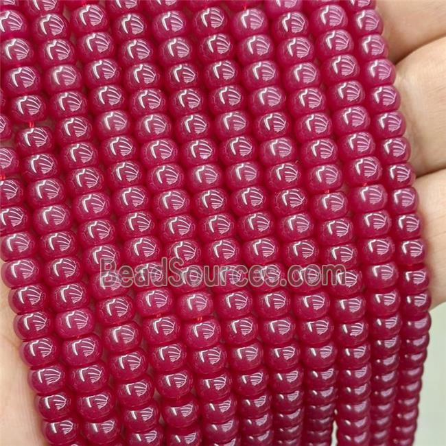 Natural Ruby Corundum Beads Red Heat Smooth Rondelle