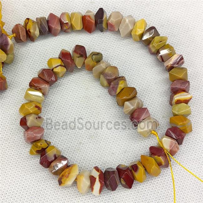 Natural Mookaite Beads Multicolor Faceted Square