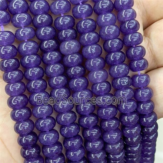 Purple Jade Beads Dye Smooth Rondelle