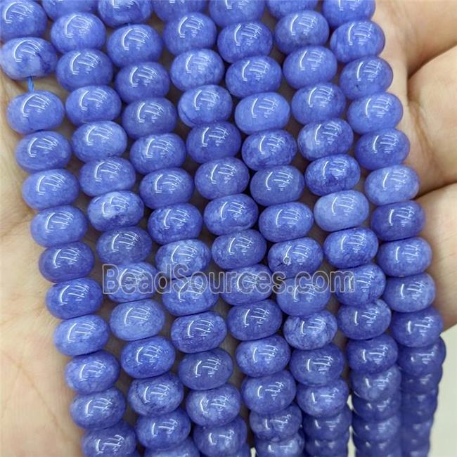 Jade Beads Blue Dye Smooth Rondelle