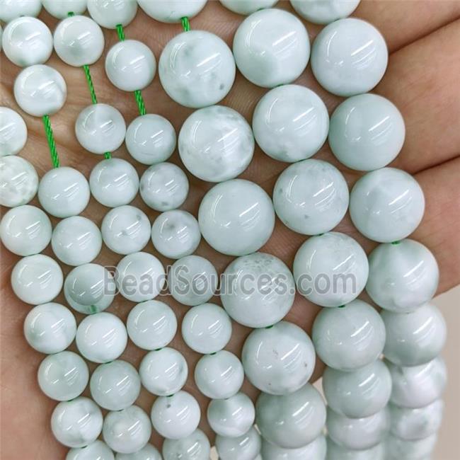 Snowflake Angelite Beads Green Smooth Round