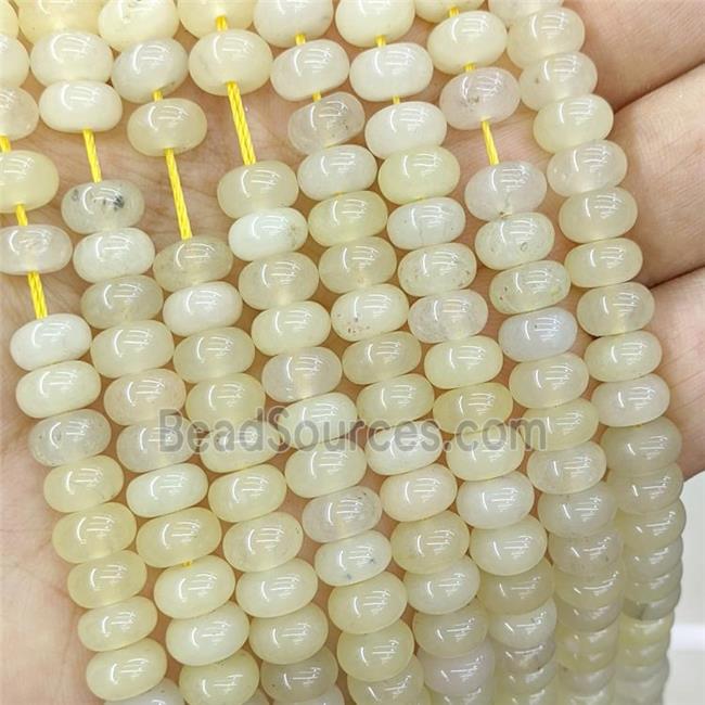 Jade Rondelle Beads Smooth Lt.yellow Dye