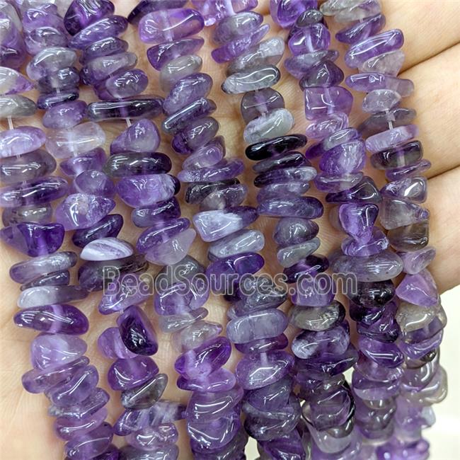 Natural Amethyst Beads Chips Freeform Purple